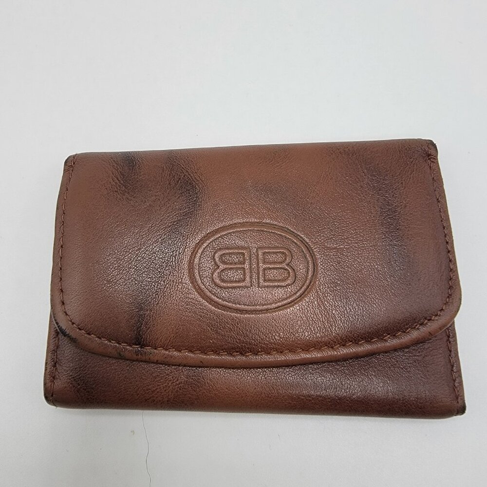 Vintage‎ Buxton Key-Tainer Brown Genuine Leather Key Holder Organizer
